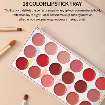 Moccallure Professional 18-Colors Lipstick Kit | Long-Lasting, Hydrating & Compact Makeup Palette