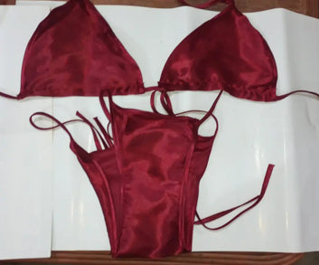 Silk Plain Comfortable And Lightweight Bikini Set / Swim Wear Bikini For Girls