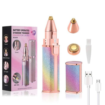 Flawless 2-in-1 Eyebrow Trimmer | Rechargeable Hair Remover with USB Charging Cable